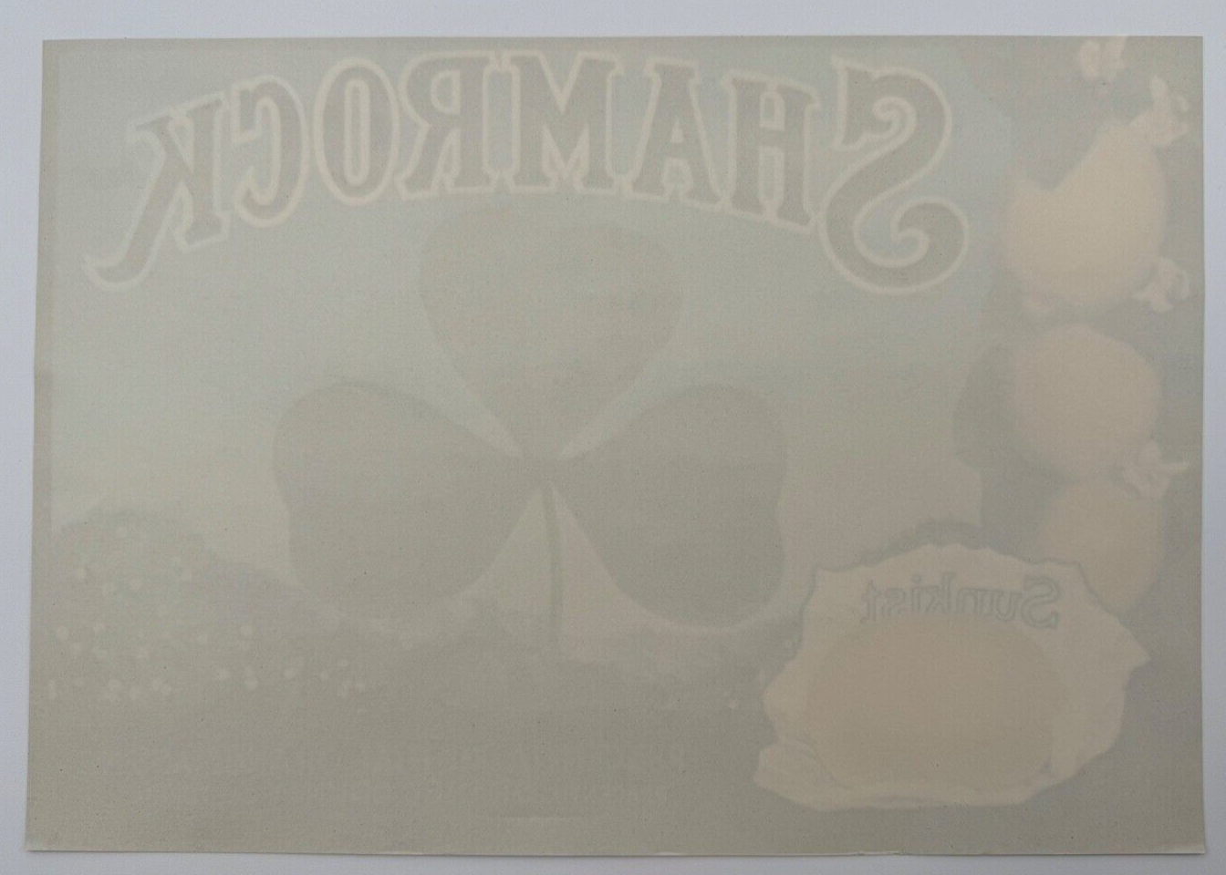 Original Vintage 1930s Lemon Crate Label, Shamrock Brand, Placentia California