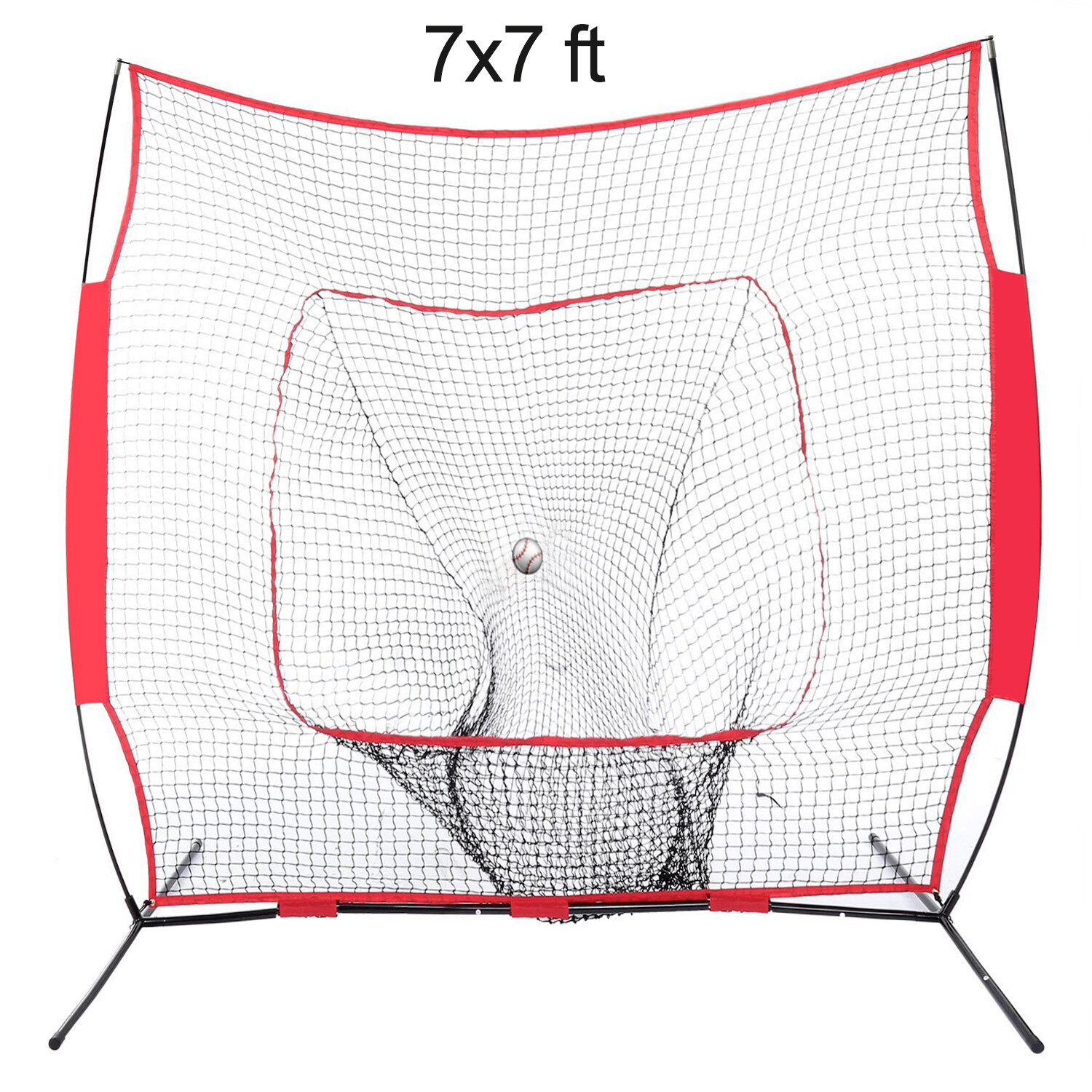 7×7" Batting Net Bow Steel Frame for Training Softball Hitting Practice Baseball