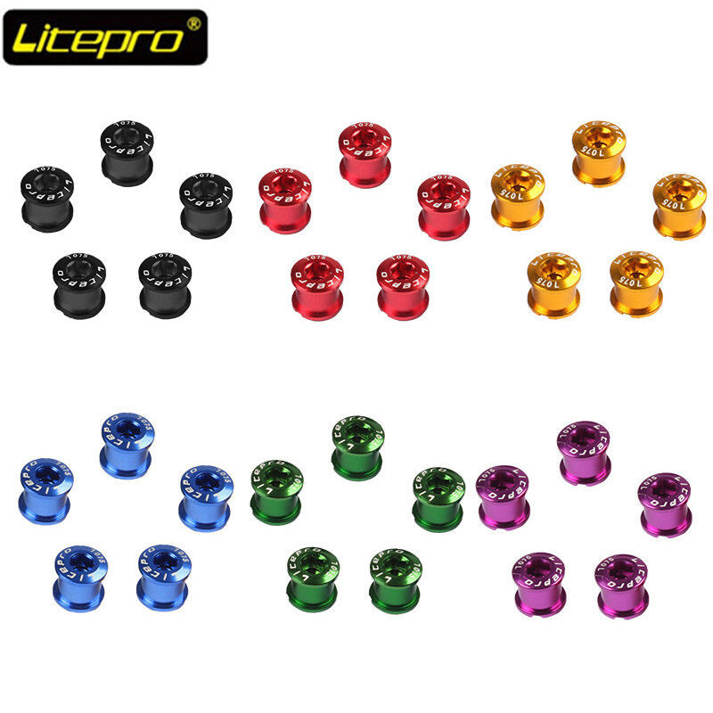 4/5PCS Litepro Alu7075 Single/Double/Triple MTB Road Bike Chainring Bolts Screws