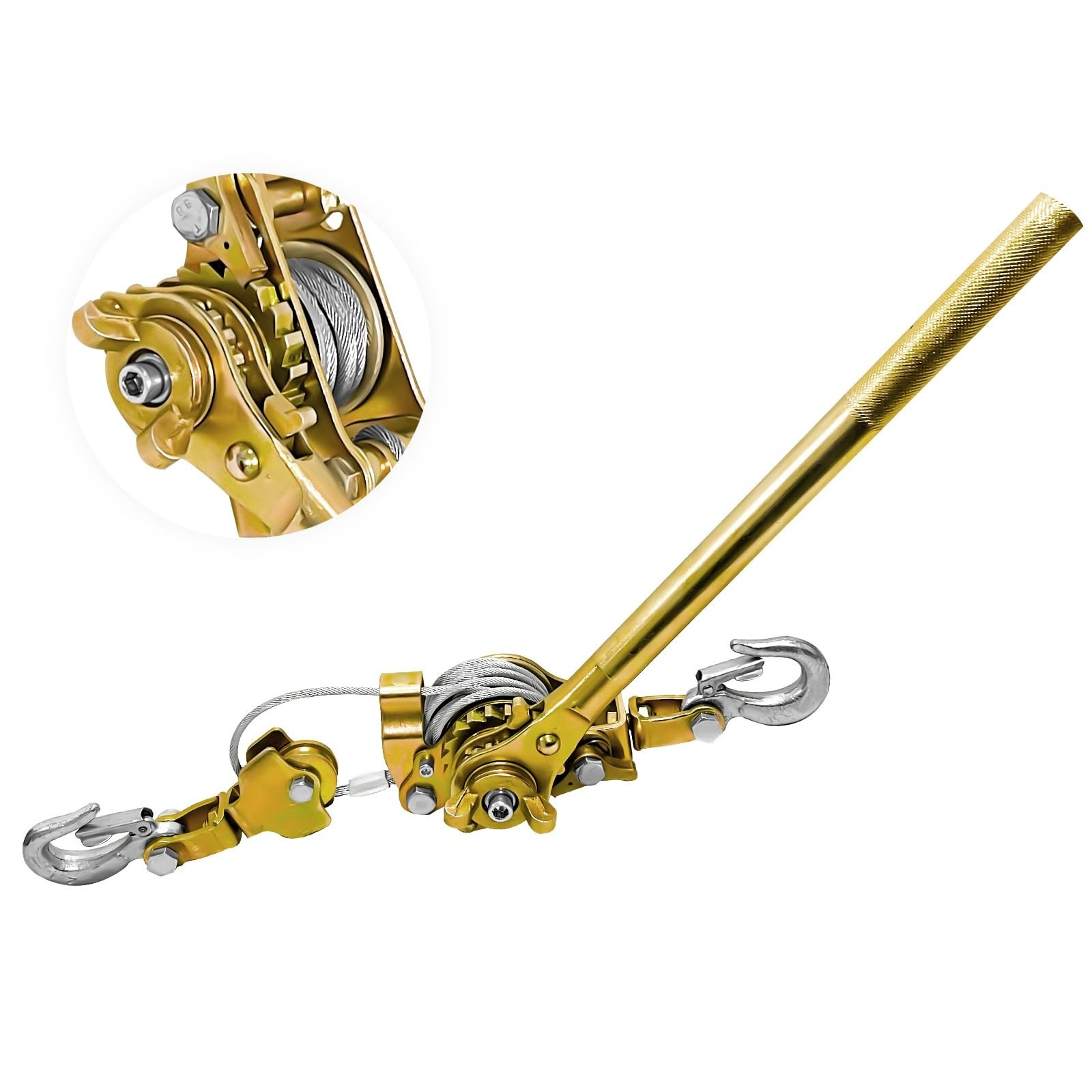 2 Ton 4400LB, Come Along Winch, Heavy Duty Cable Puller, Rope Come Along Puller