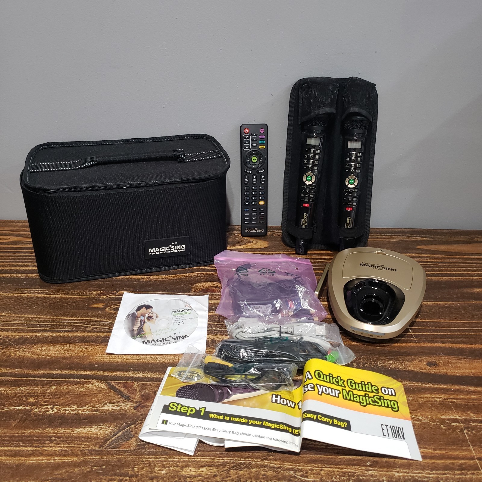 Diamond Magic Sing ET19KV Karaoke Lot Microphones Box EUC