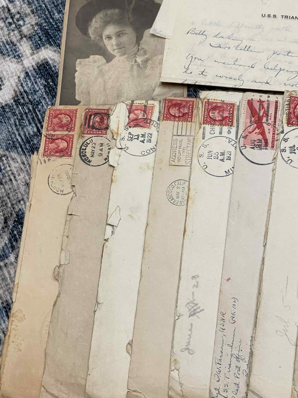 WW1 WWI / WW2 WWII US Navy USN USS Minnesota USS Triangulum Grouping Col. Stone