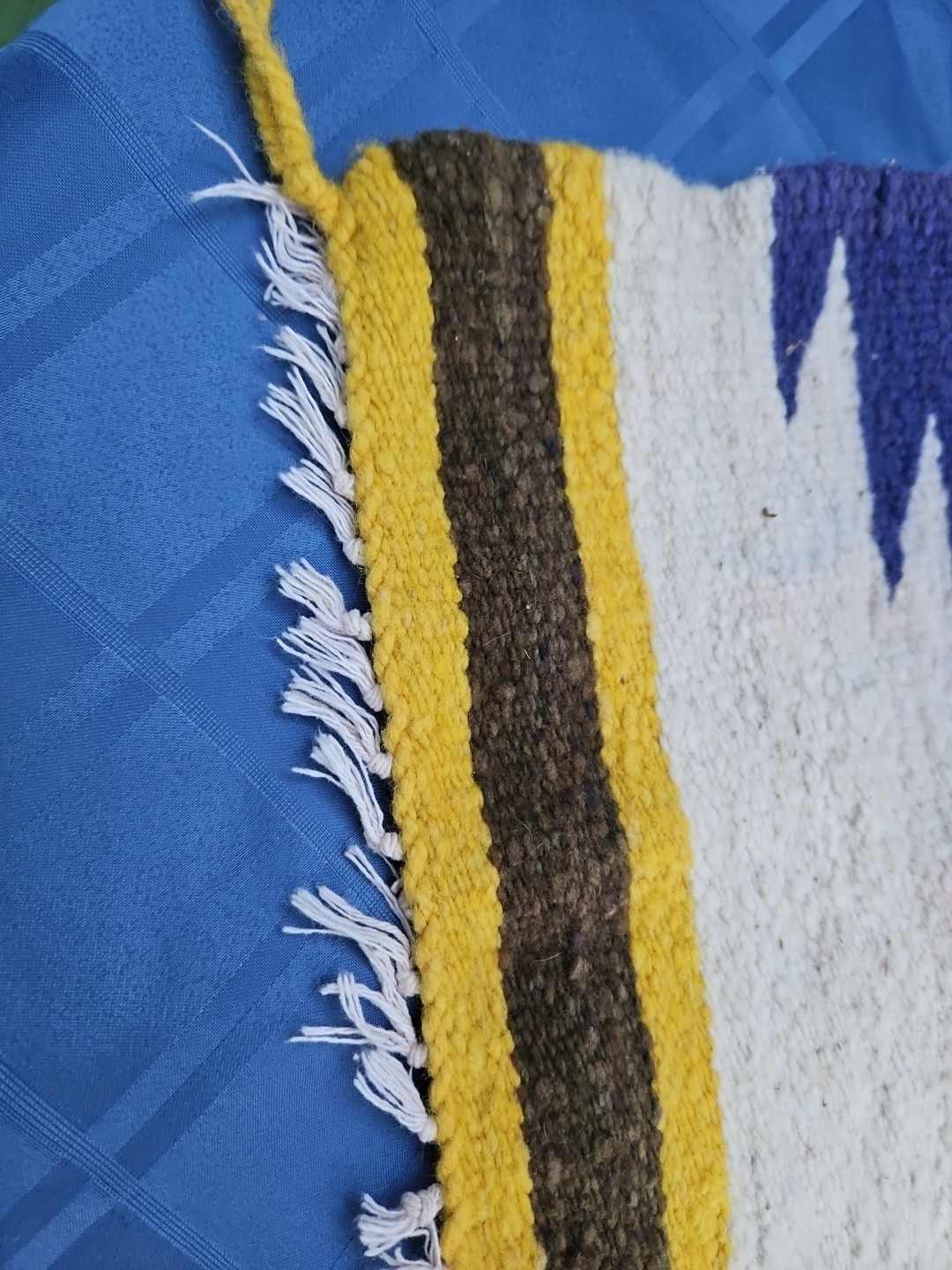 Vintage Navajo Rug Small Native American Indian 20x39 Geometric Weaving Antique