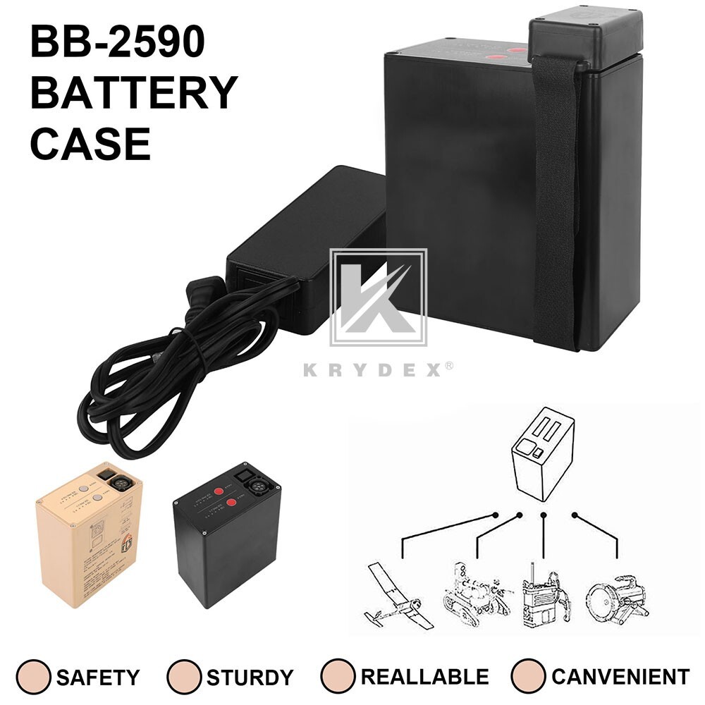 KRYDEX FCS Military BB2590 Rechargeable Li-ion Battery Case 2x16.8V Output Black