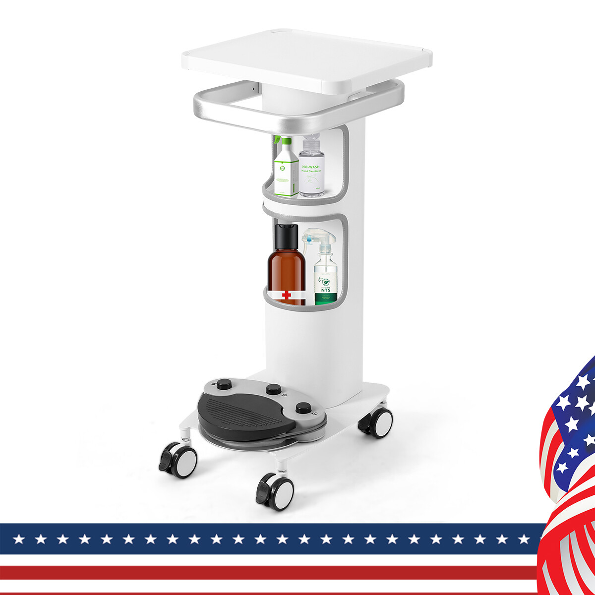 Dental Medical Implant Endo Intraoral Scanner Cart Sturdy Aluminum Alloy Trolley