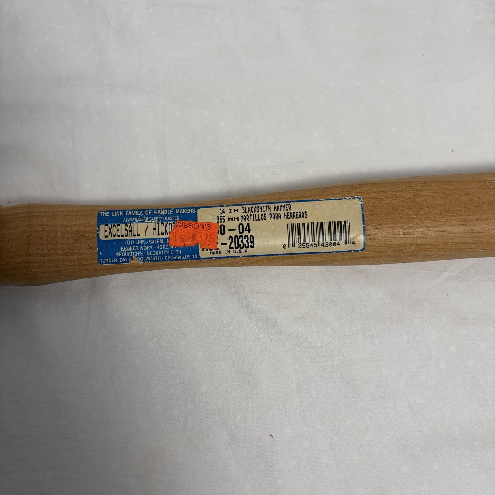 Vintage 14”Link Excelsall Hickory Wood Blacksmith Hammer Handle Brand New!