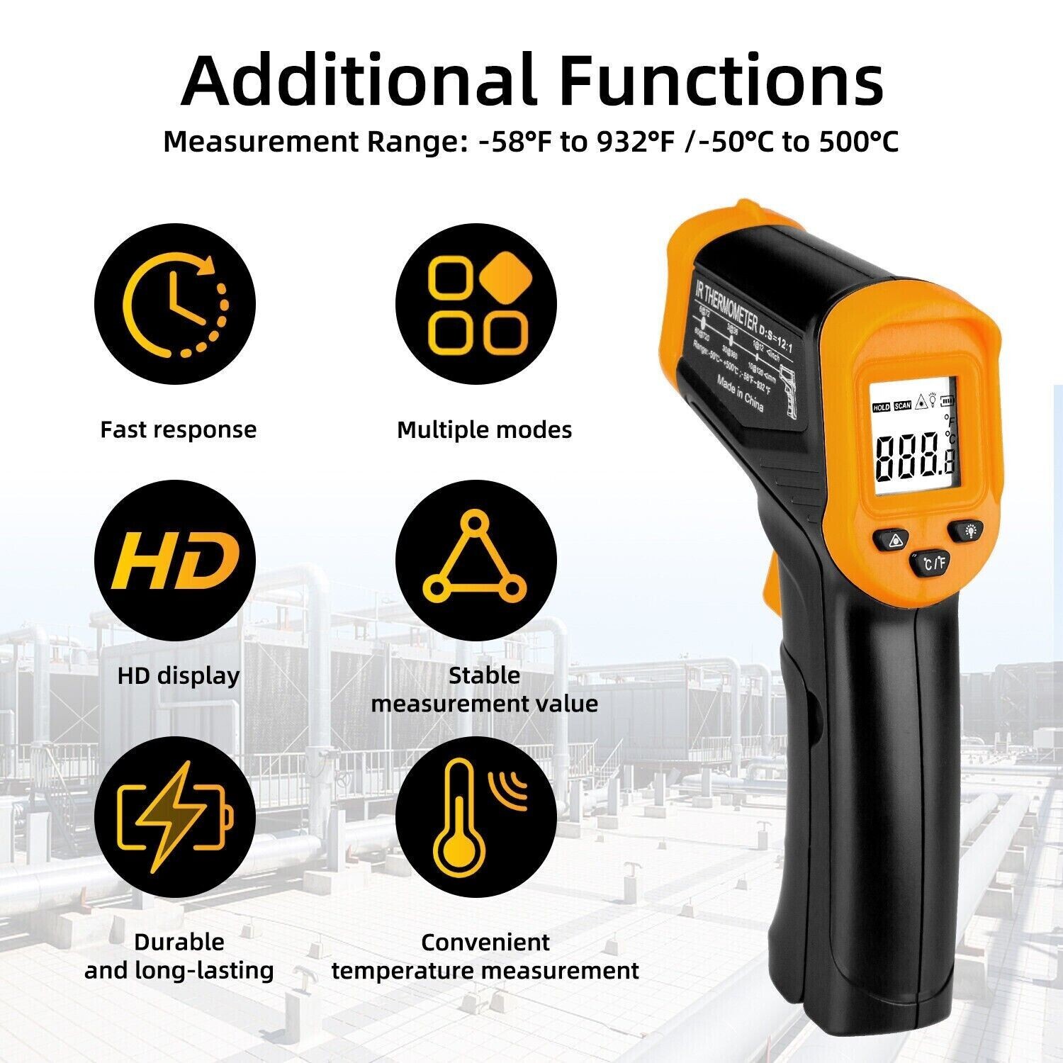 Infrared Thermometer Non-contact Digital Laser Infrared Temperature Gun
