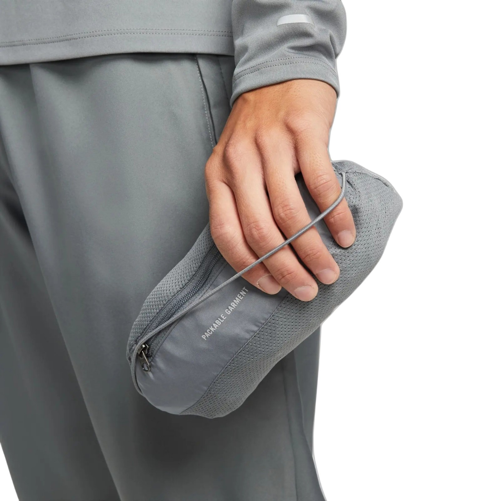 NIKE Miler Repel Running Jacket sz S Small Gray Reflective Packable