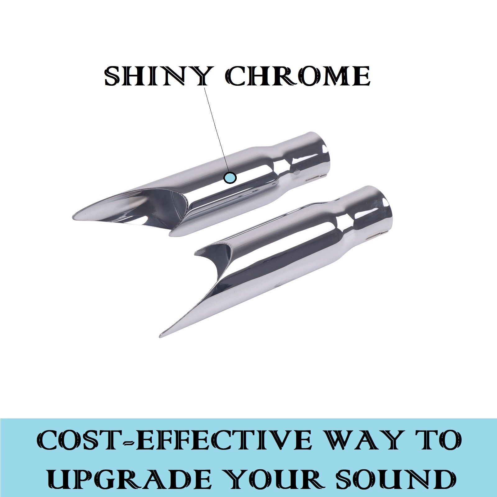 SHARKROAD Gp Shorty Style Slip On Mufflers For Harley Softail 1986-2017 Chrome