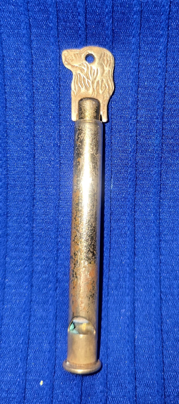 Orphan Annie Dog,  Vtg. 1940, Sandy Brass Slide Whistle