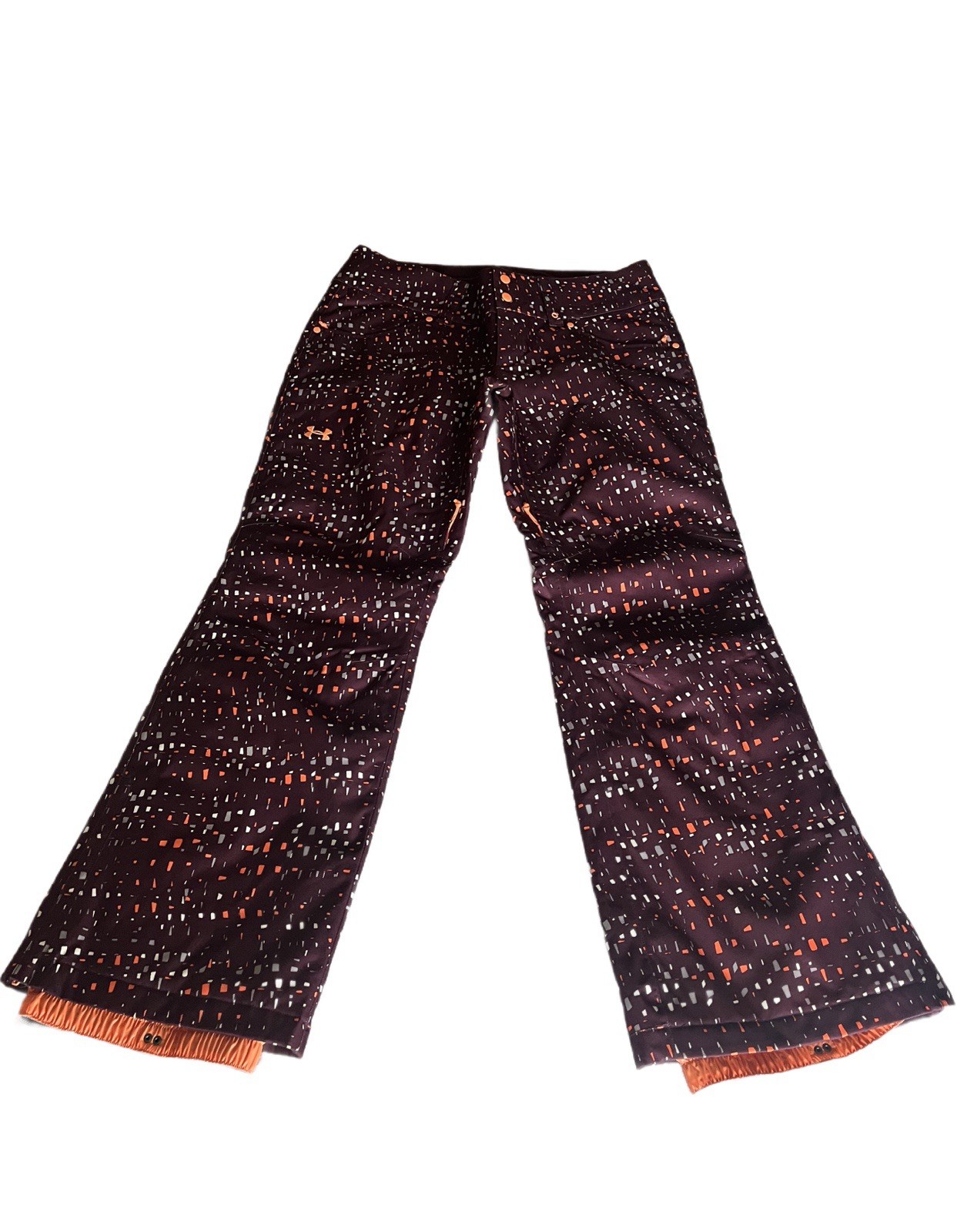 NWOT Under Armour Cold Gear Storm Infrared Maroon Confetti Ski Snow Pants Wms L