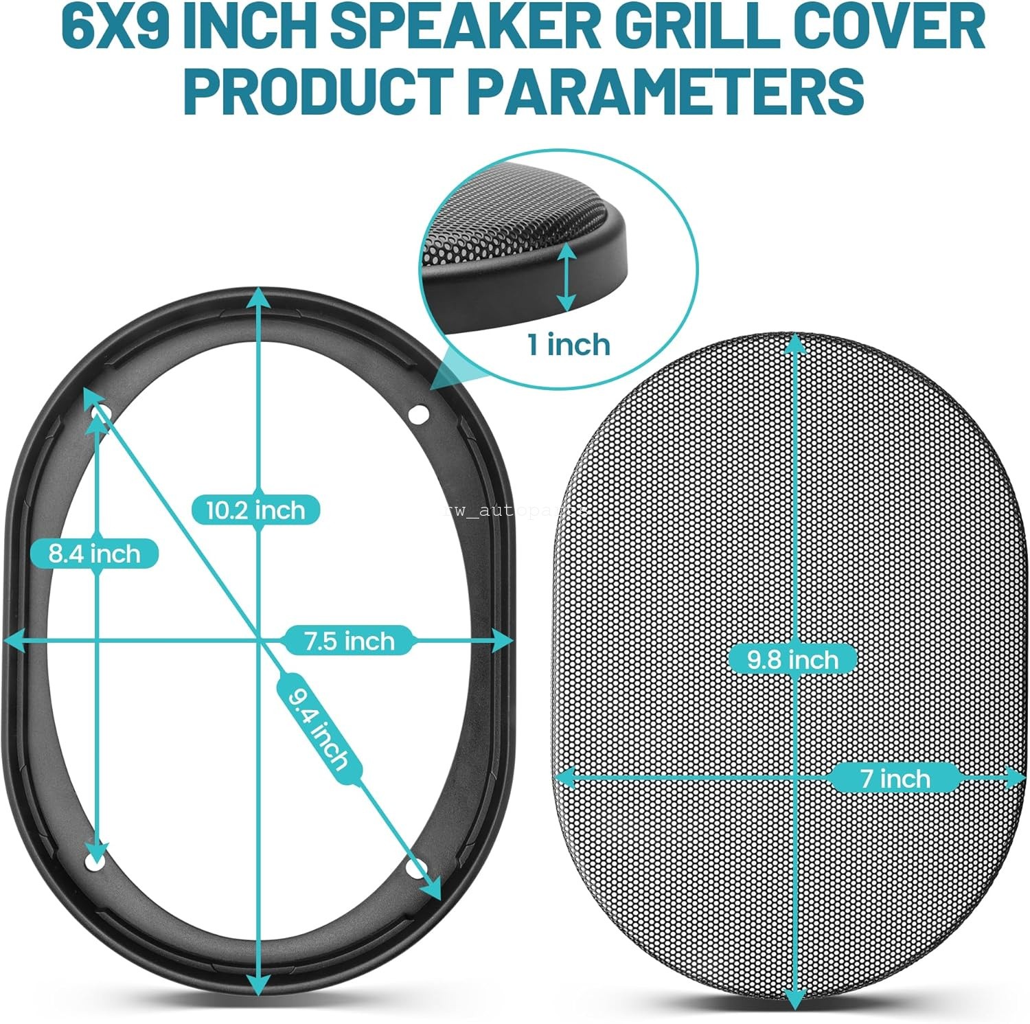 2× Universal 6x9" Speaker Grills Decorative W/ 8xScrews For Car Home Audio DIY