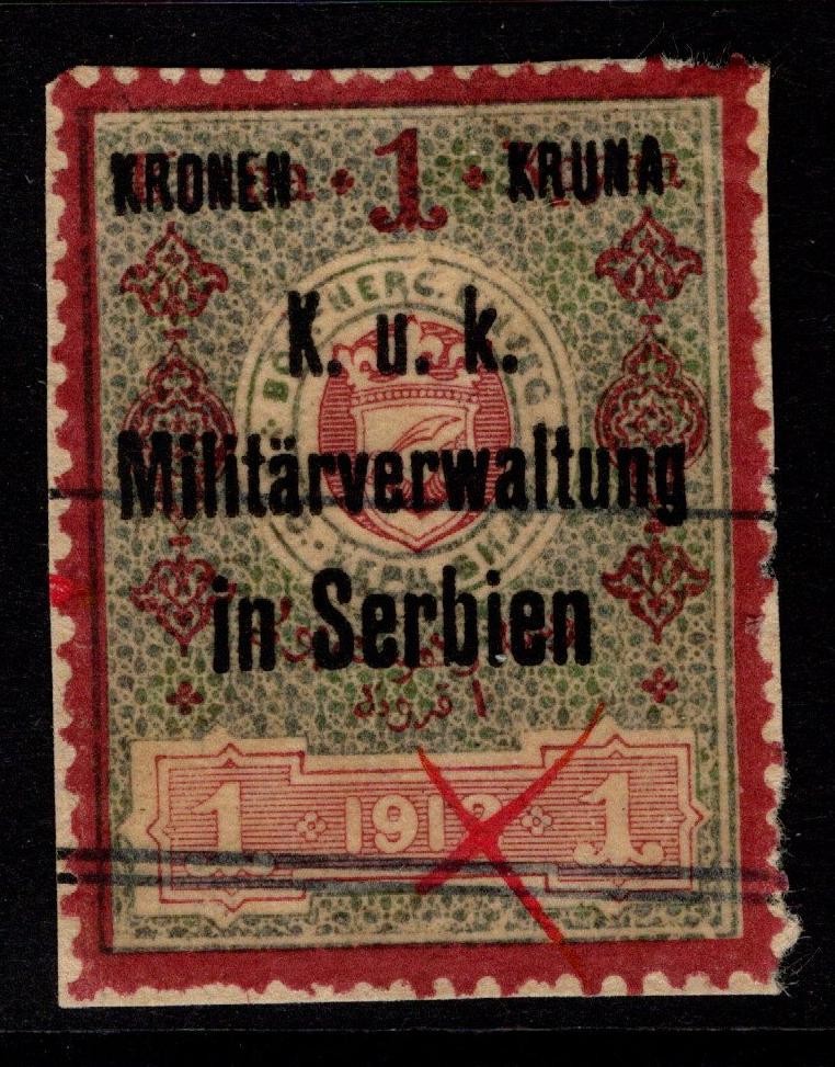 Serbia 1915 Occupation Revenue 1k Used On Piece - S53630