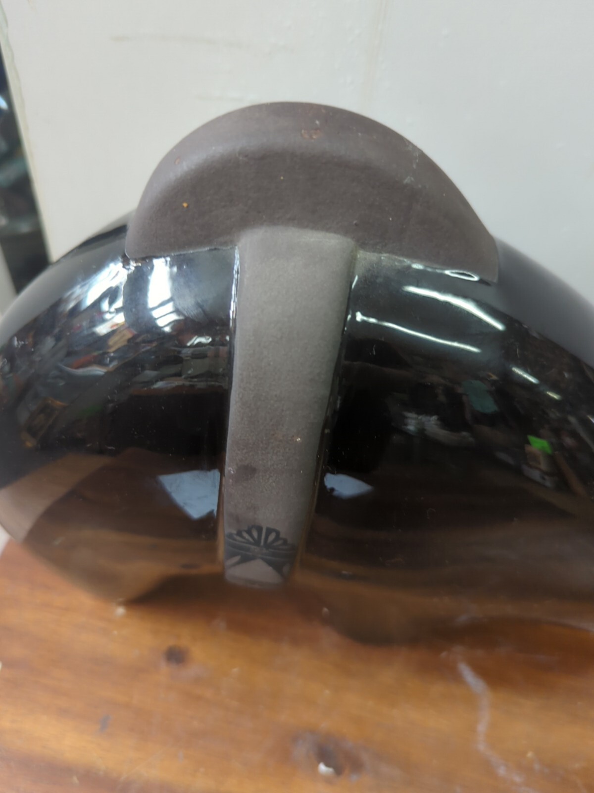 Large Lawrence Vargas New Mexico Blackware Pottery Bear Large 10"Artist