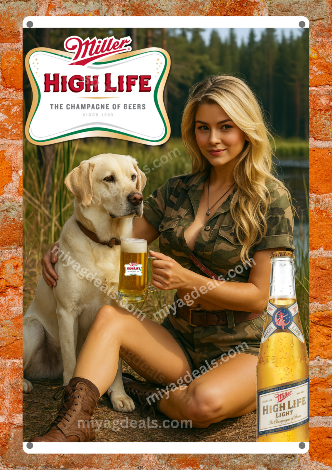 Rolling Rock Beer Sexy Girl Metal Sign Pin-Up Bar Pub Wall Decor Read Des