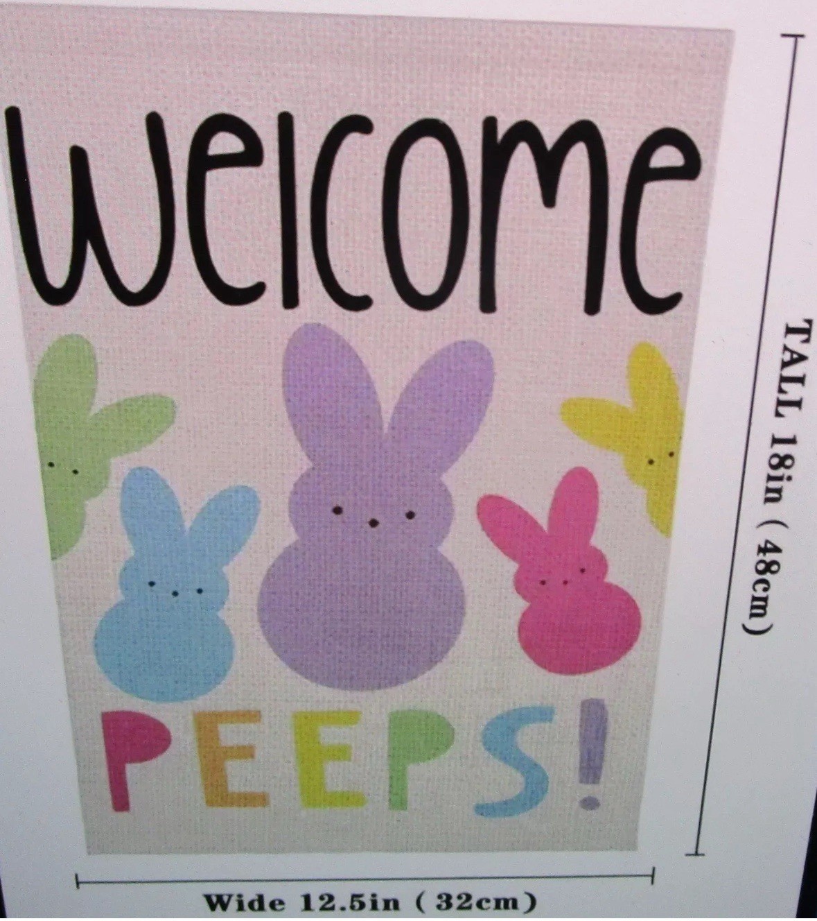 Spring Peeps EASTER GARDEN FLAG 12" x 18" ~ WELCOME PEEPS ~ Vibrant Colors
