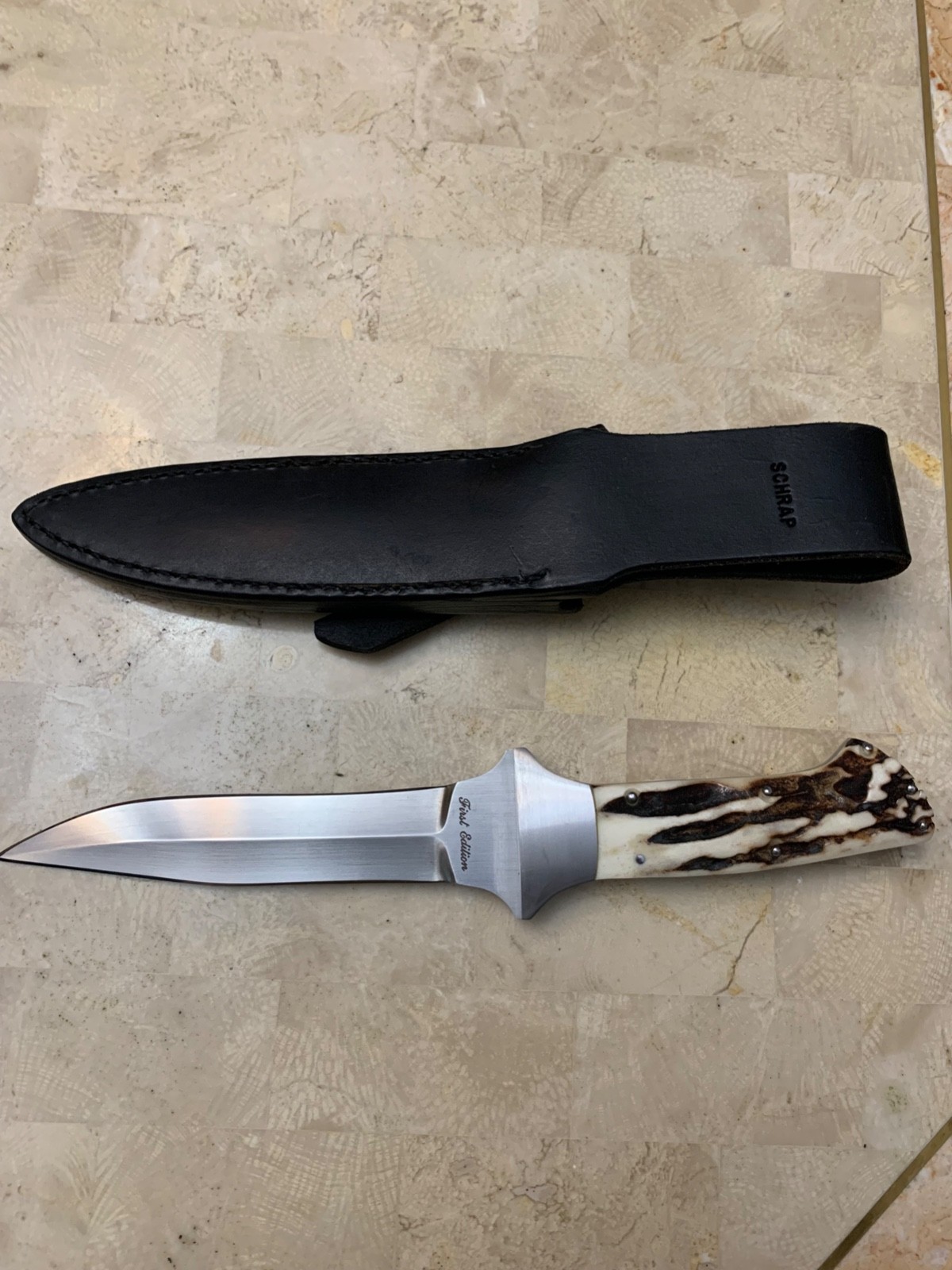 Bud Nealy , Knife makers Guild Member With leather Sheath, Case,Beautiful Knife.