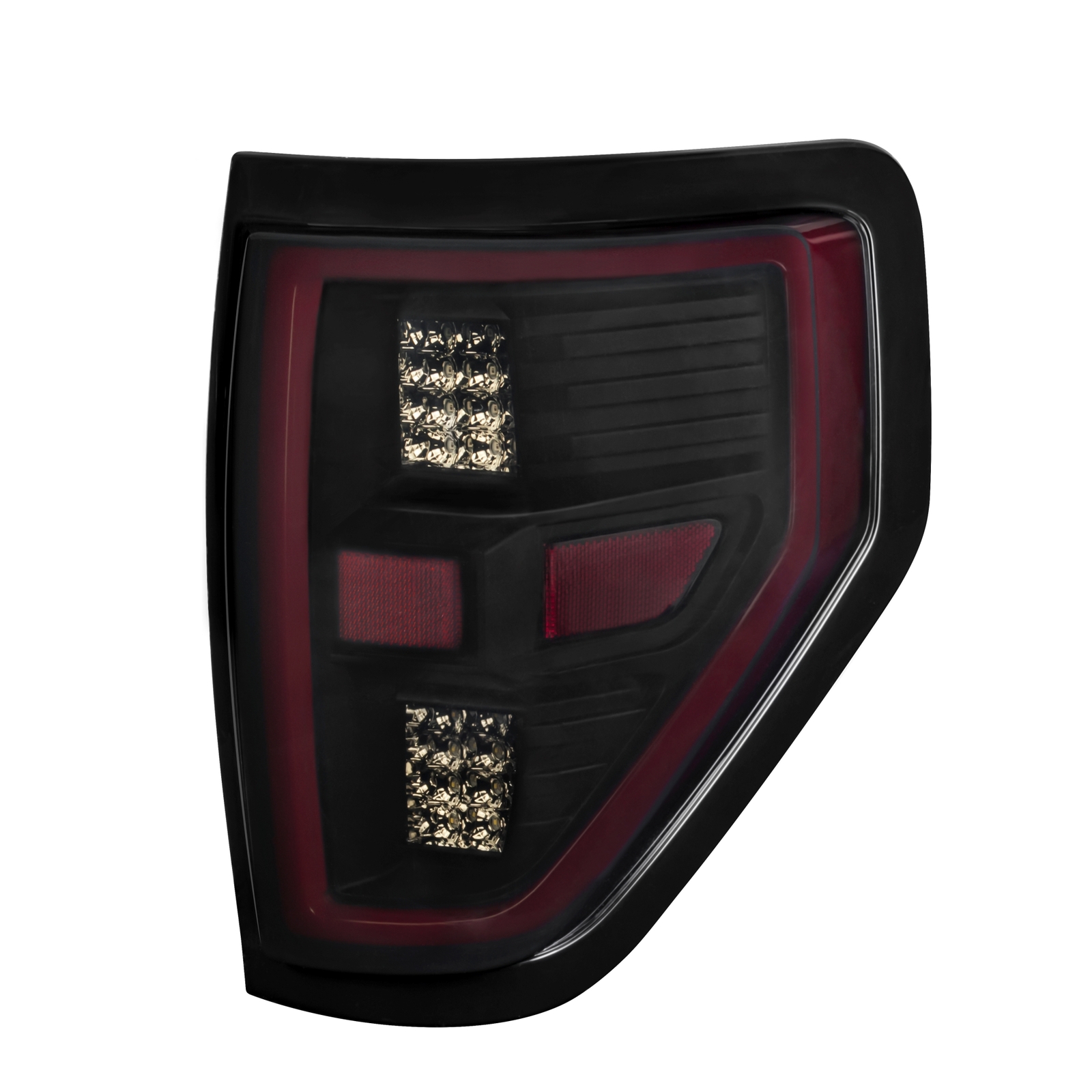 For 2009-2014 Ford F150 LED Tube Brake Lamp Smoke Lens Tail Lights Left & Right