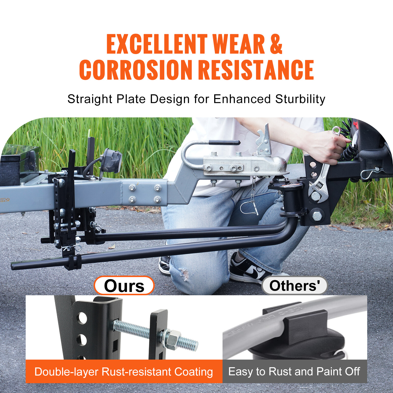 VEVOR 1,500lb Weight Distribution Hitch with 2-5/16 in Ball and 2-In Shank