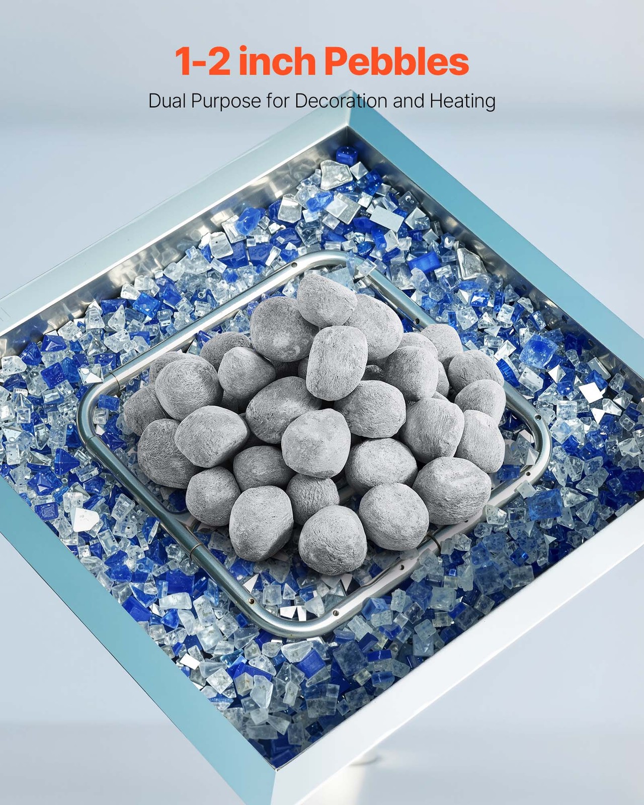 VEVOR 1-2 Inch 48 Pcs Ceramic Fire Pebble Stones Lava Rocks Reusable