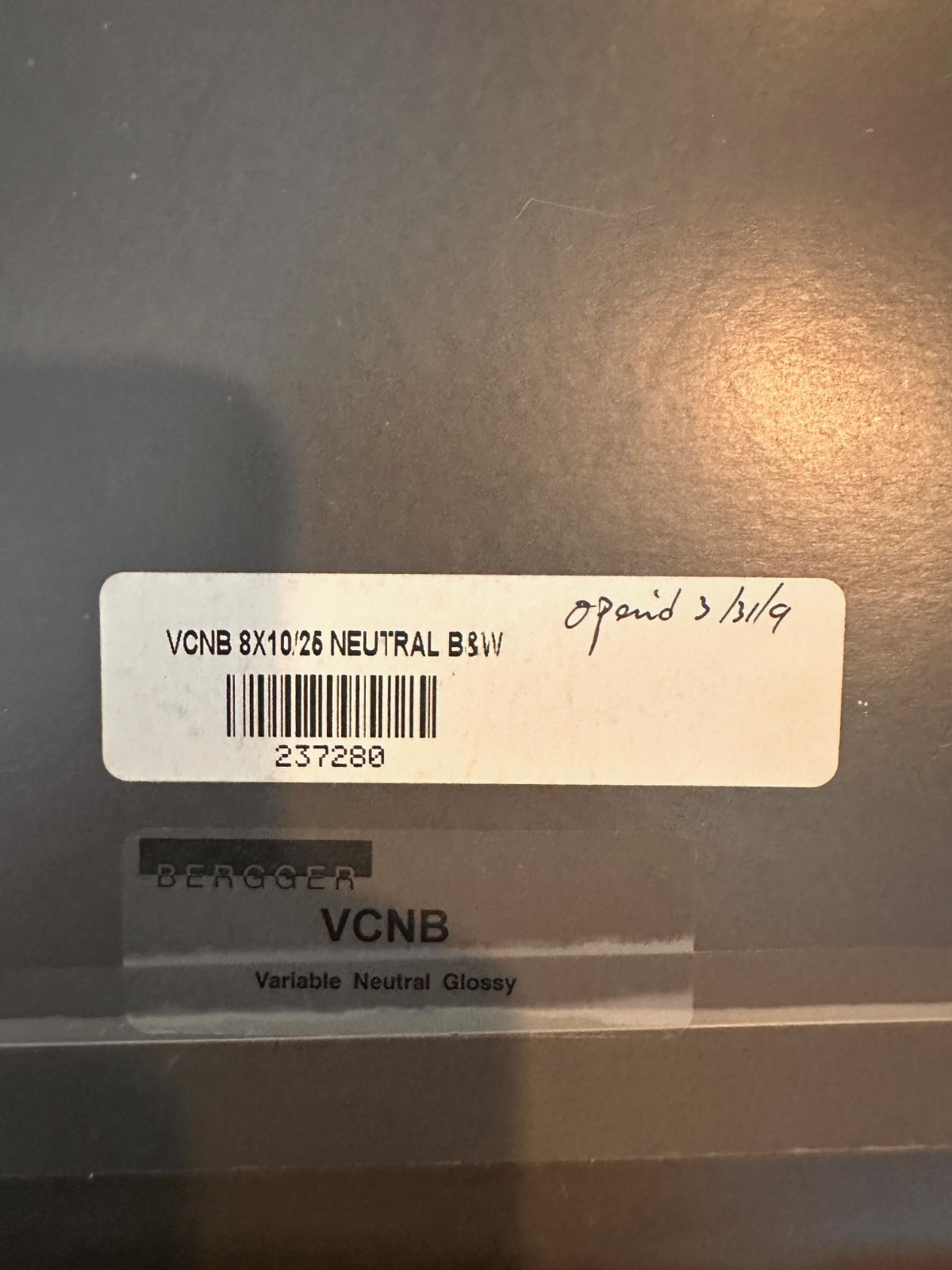 Bergger Prestige Variable NB Neutral Glossy 8x10 Fiber Paper Open Box Approx 20