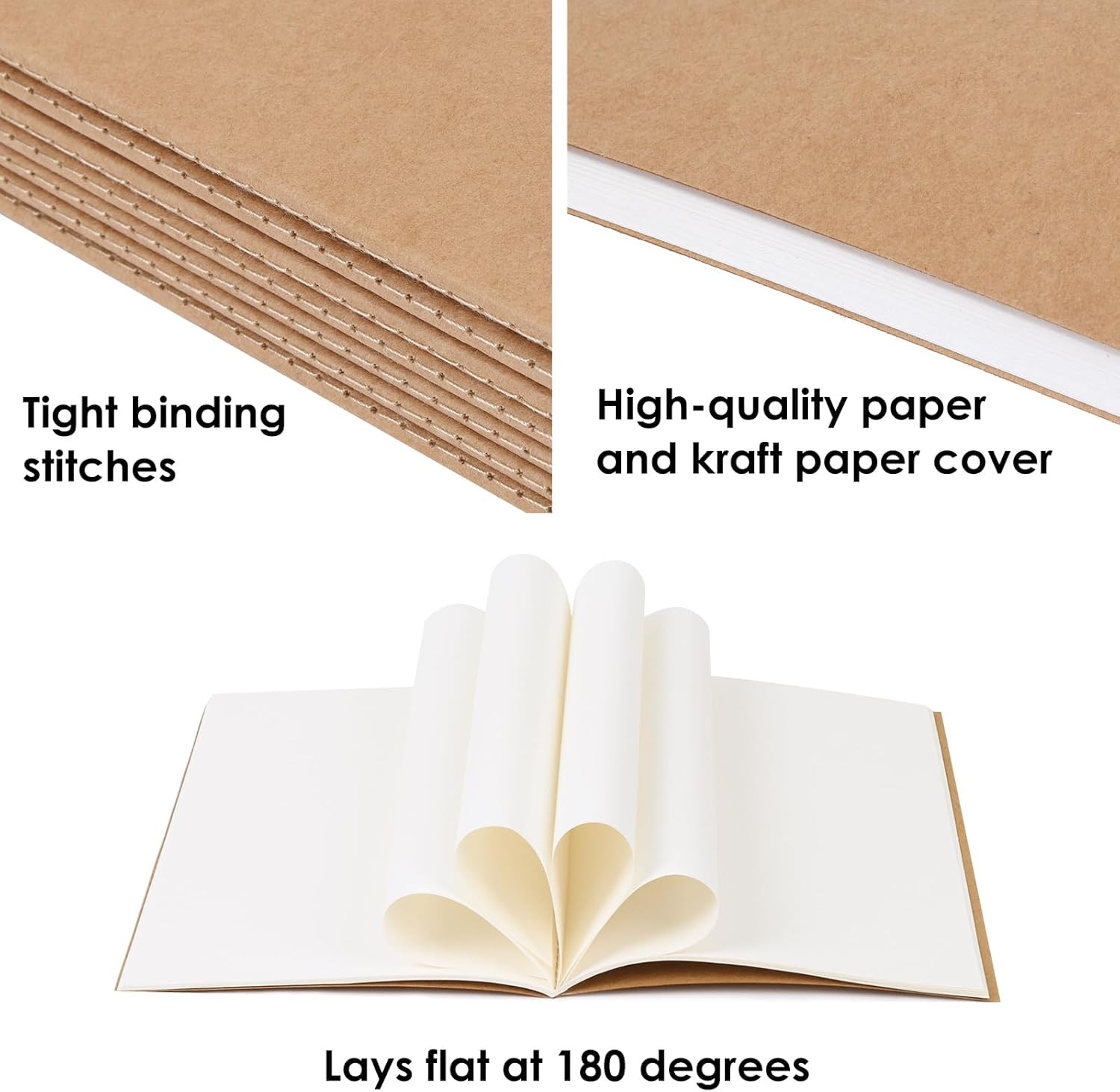 8 Pack Blank Kraft Notebooks Journals Notebook Sketch Drawing Pad Book Bulk for