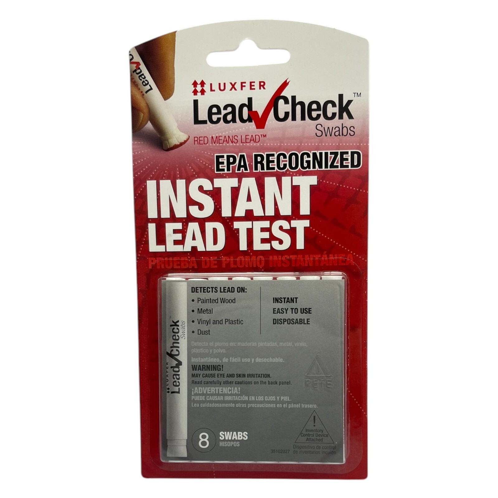 LeadCheck Swabs, Instant Lead Test- Red Means Lead!- Blister Pack