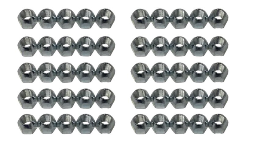 50 Pack 1/2" Inch RV Camper Trailer Lug Nuts For 2500-7000# Axles