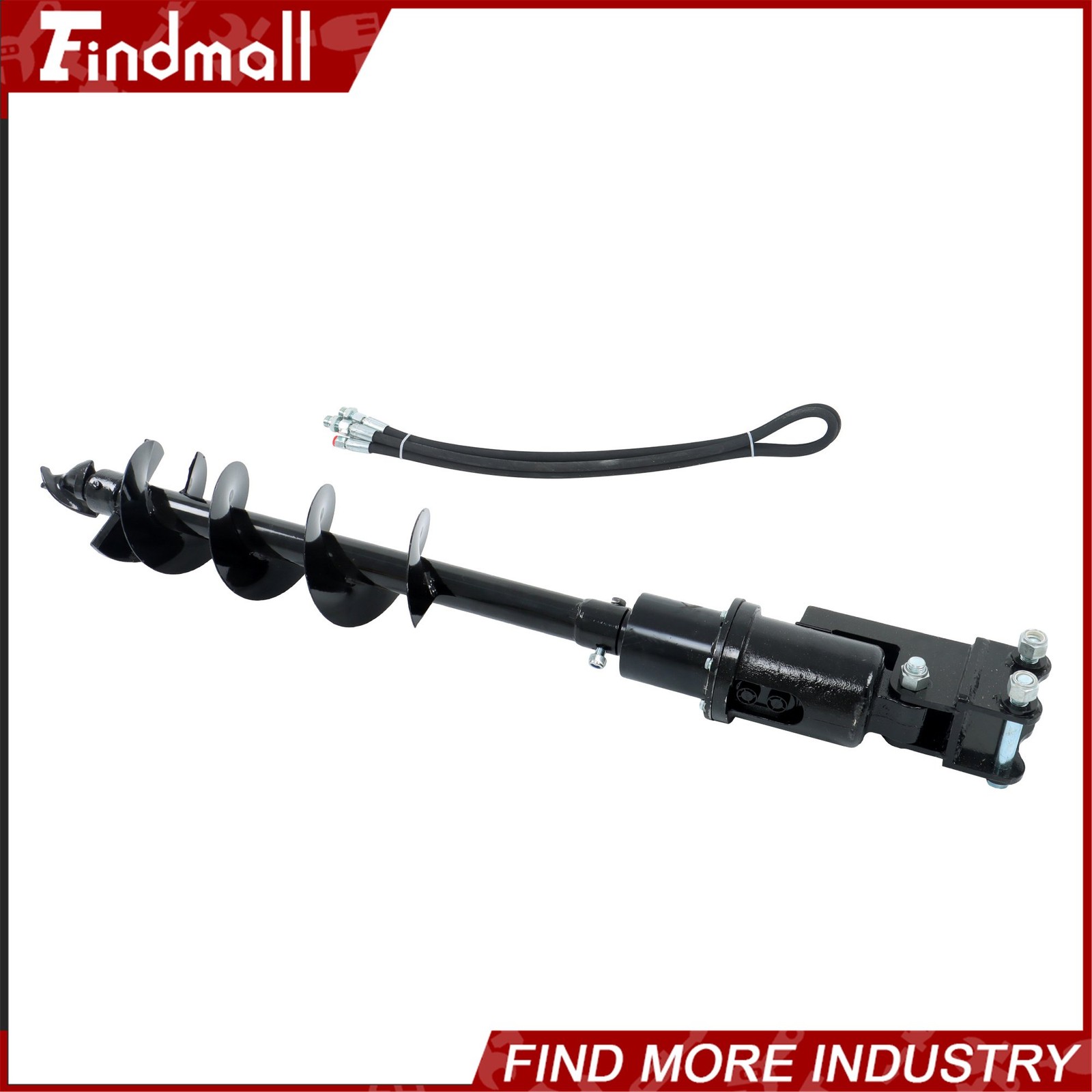 Findmall 200mm Auger Drill with Hoses for 1-1.5 Ton Mini Excavator
