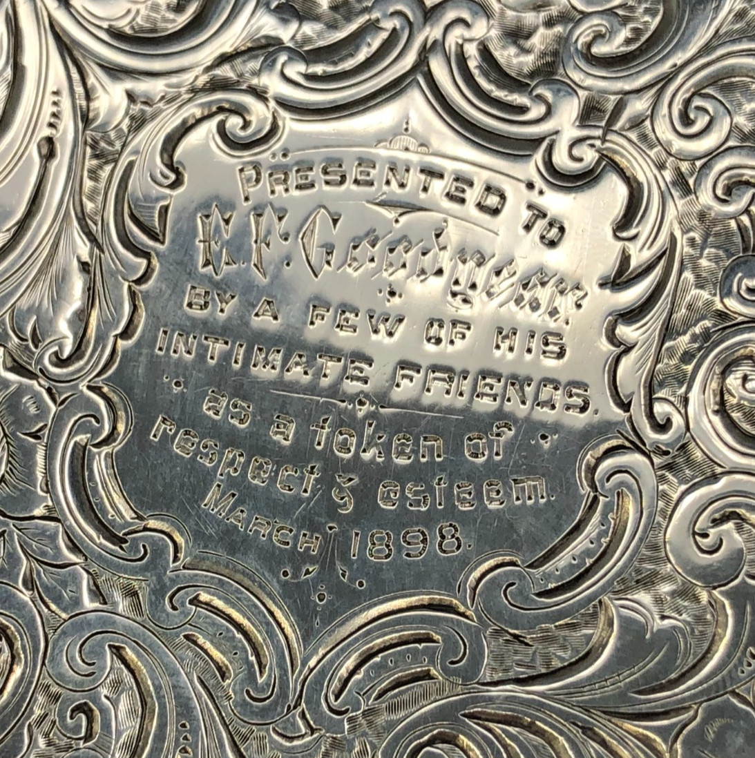 Antique English Sterling Silver hinged Cigarette or Card Case 3 5/8" x 2.75"