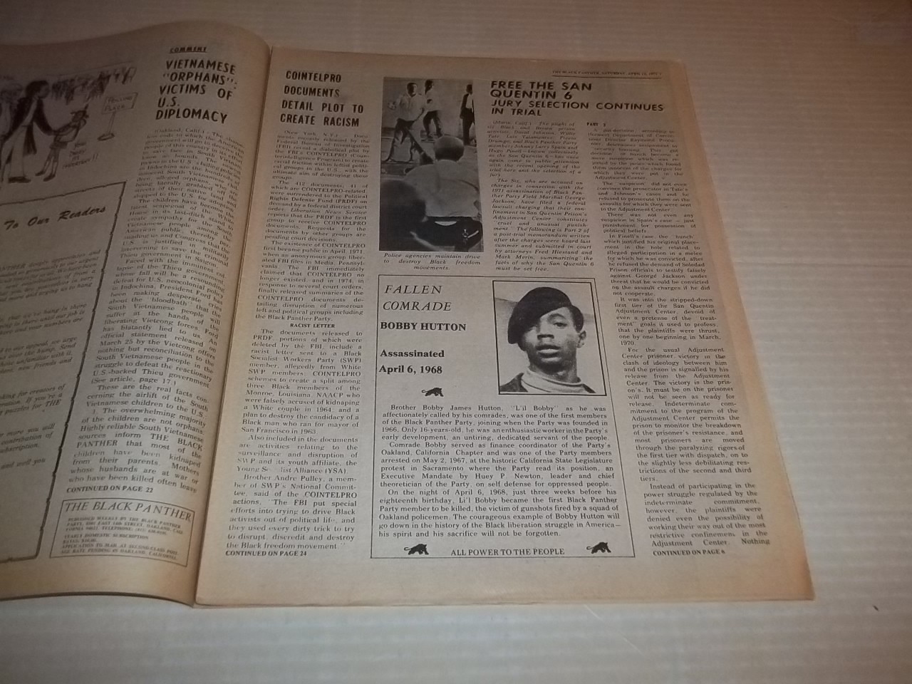 Black Panther Newspaper April 5, 1975 George Jackson, Huey P. Newton VG+
