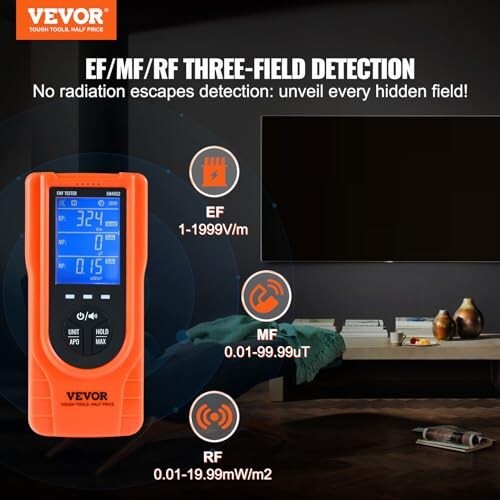 EMF Meter Electromagnetic, 3-in-1, Radiation Detector, 5Hz-3.5GHz, Rechargeable