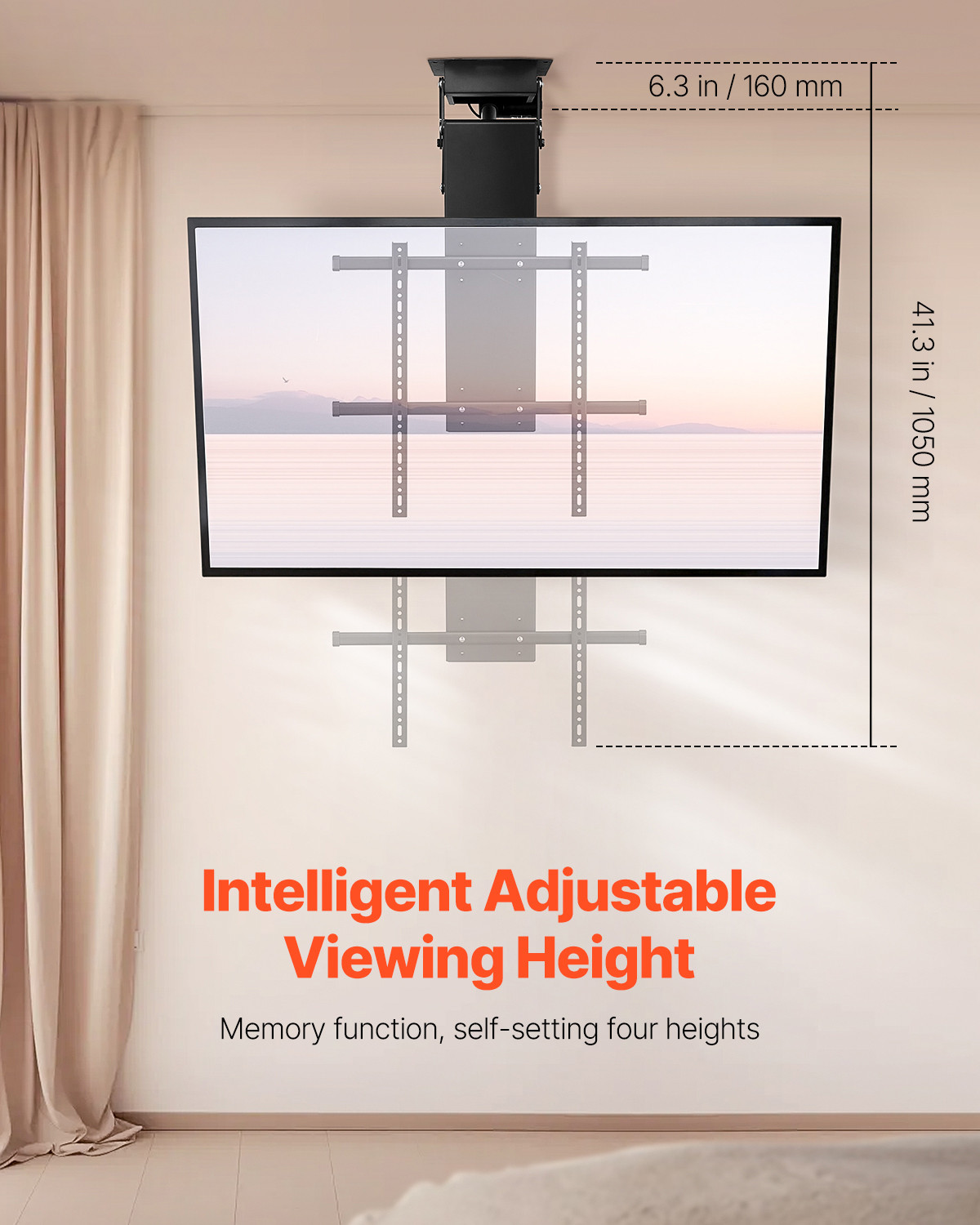 Motorized Ceiling TV Mount Electric Flip Down TV Mount for 32-70 in Screen