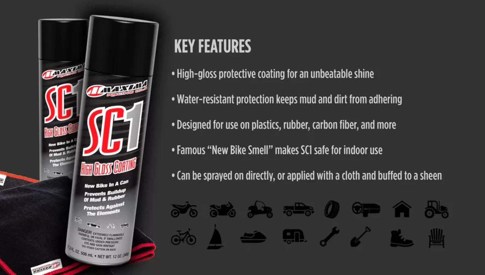 HIGH GLOSS SC1 CLEAR COAT SILICONE SPRAY 17.2 FL OZ- 2 PACK