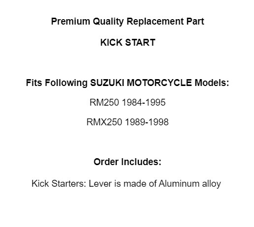 for Suzuki RM250 1984-1995 / RMX250 1989-1998 Kick Start Starter LEVER