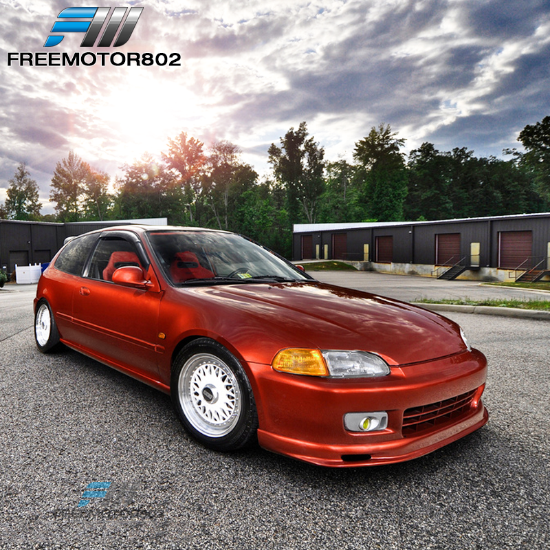 Fits 99-00 Honda Civic EK EK9 Mugen 2/3/4DR Black Front Bumper Lip Splitter - PP