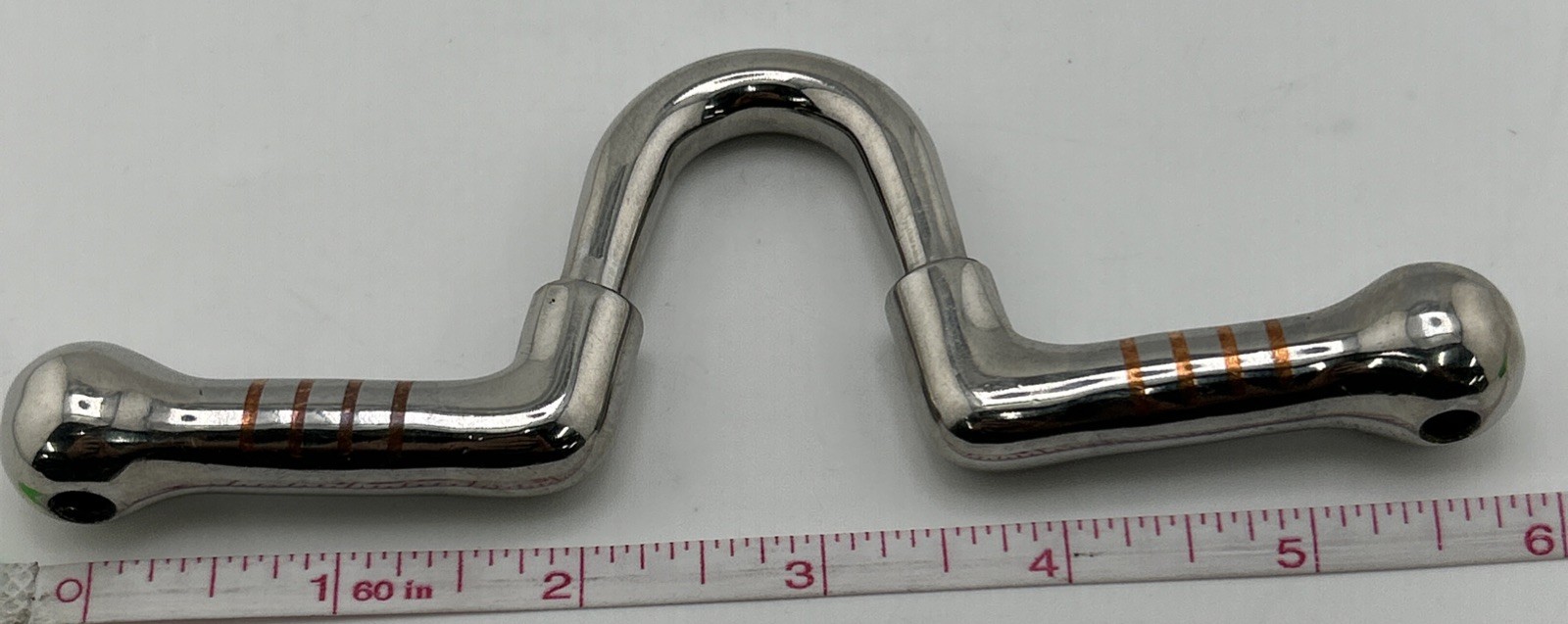 Ported Mullen Mouth Horse Bit w/ Copper Inlays Western Curb Mouthpiece 6.25" OAL