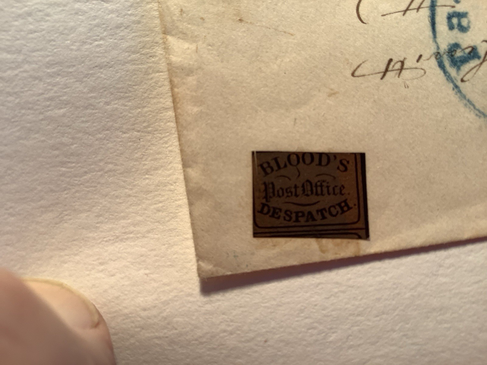 Mid 1800s = Genuine US LOCAL POST Stamp On Cover BLOOD’S. 15L17