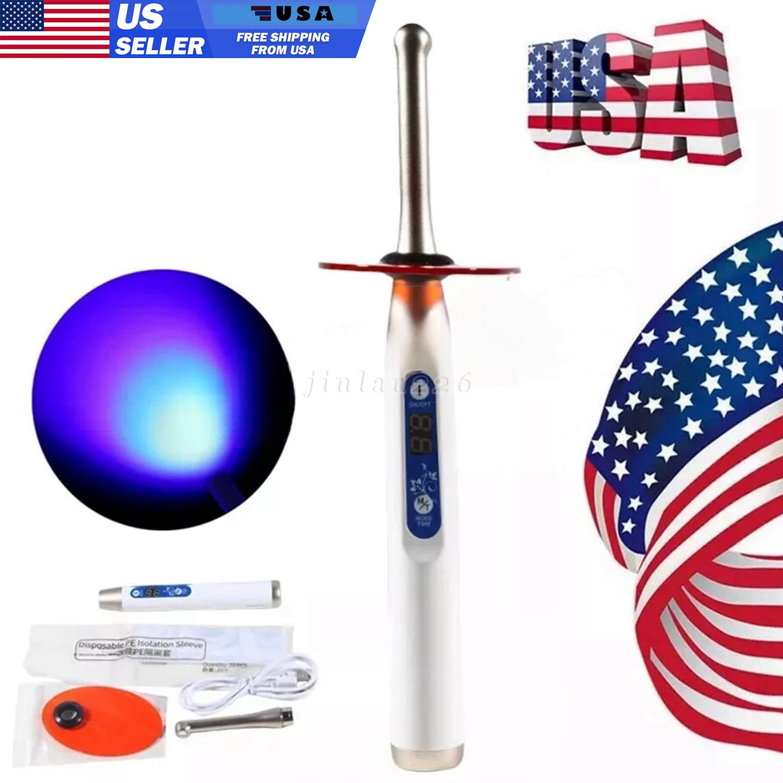 Dental Wireless Cordless Curing Light Composite Resin Cure Lamp LED-B Lampara 5s