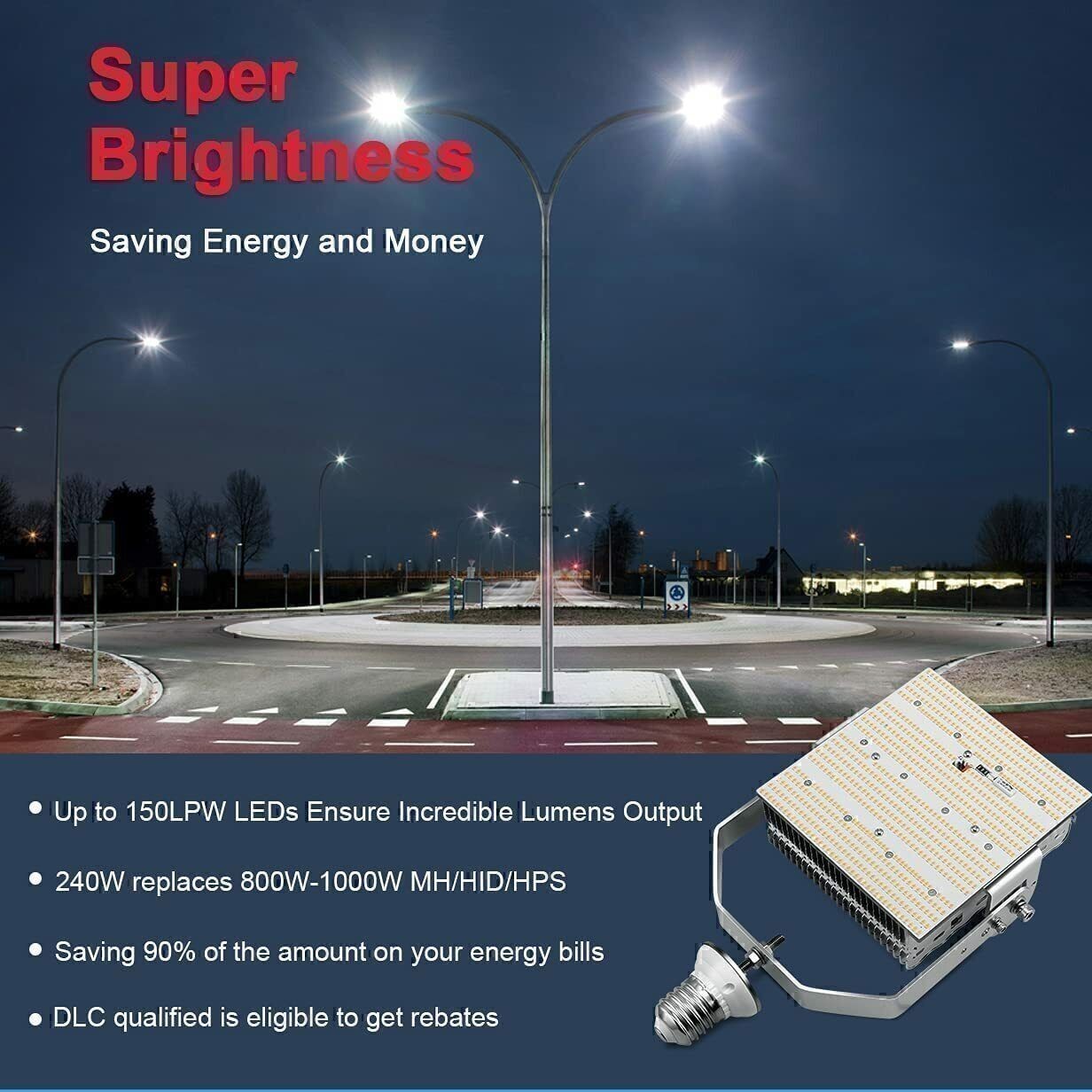 240W LED Shoebox Replacement Kits Light Fixture Commercial Parking Lot Lighting