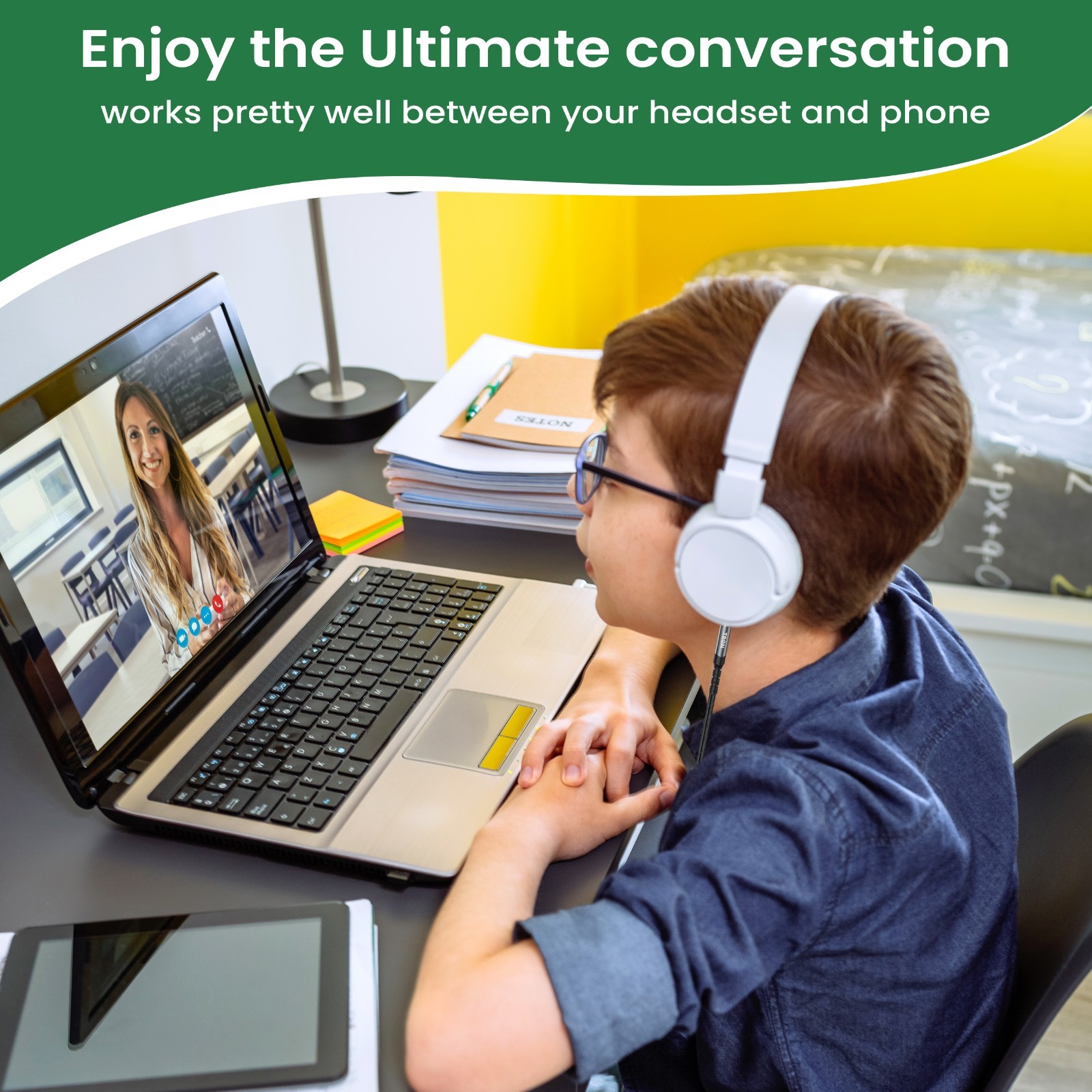 TRON Braided AUX Audio Cable (USB-C, L & Aux) – 5FT, Black