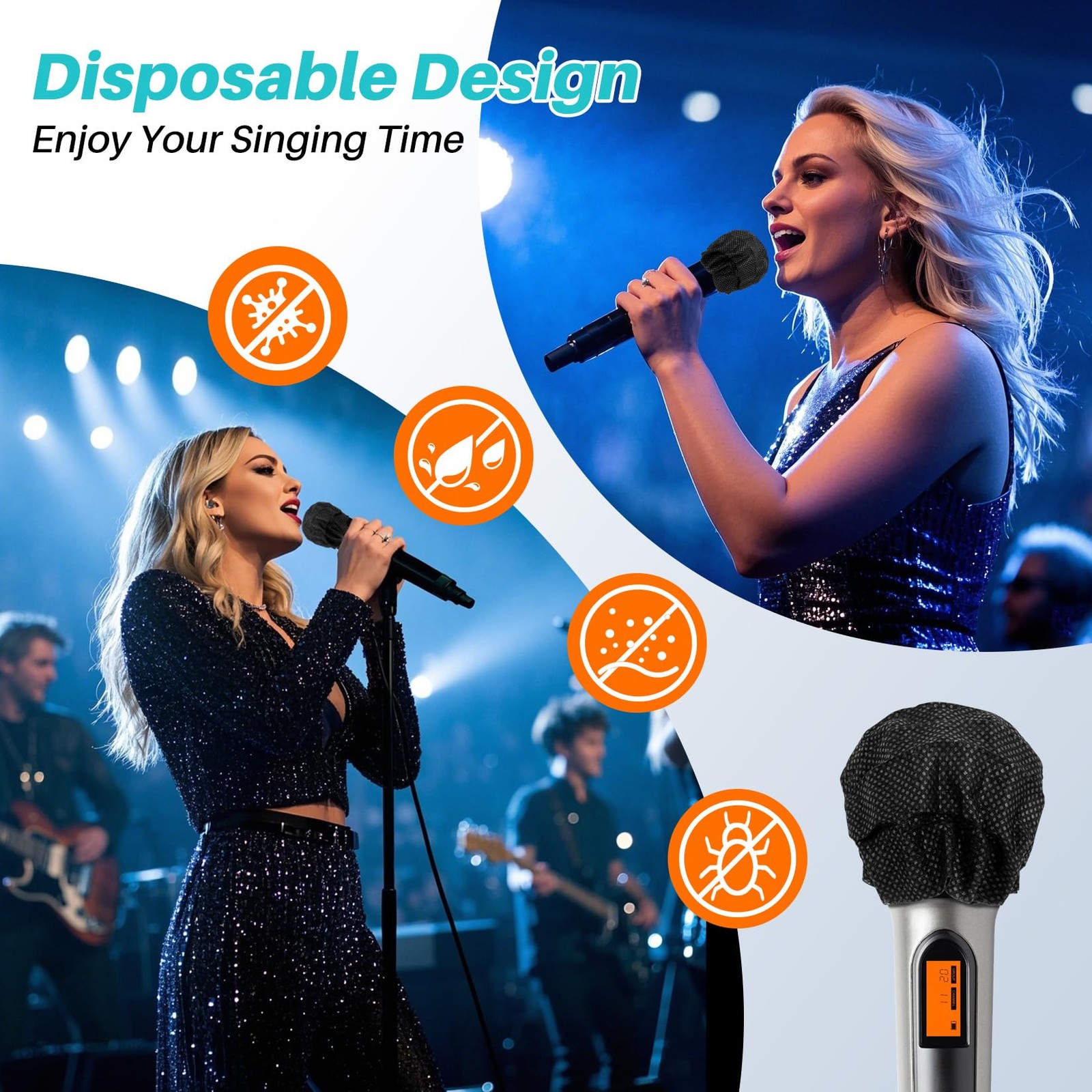 100PCS MAQIHAN Microphone Cover - Mic Covers Disposable Odorless Non-Woven...