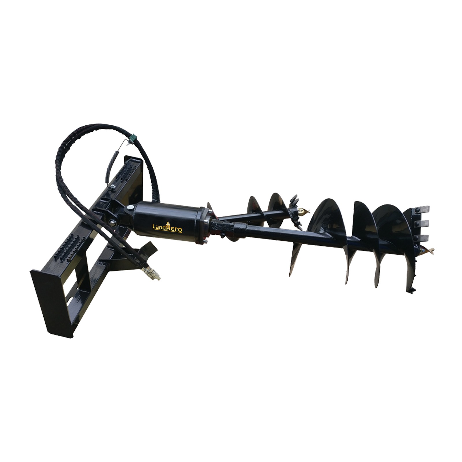 Wolverine Skid Steer Attachment Auger Post Hole Hydraulic Digger 12” & 18” Bits·