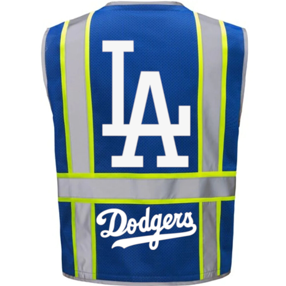 Los Angeles Dodgers Safety PPE Vest with Reflective Logo, New