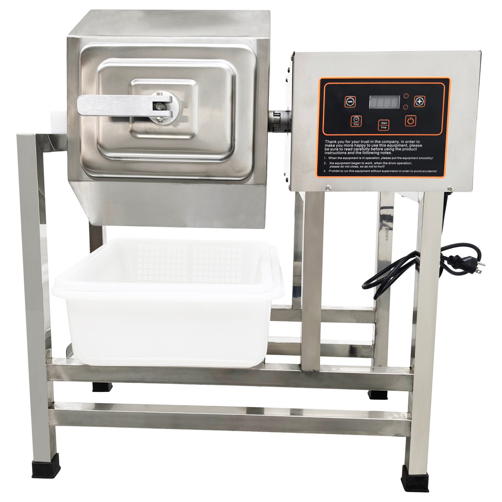 110V 38L Meat Vegetable Tumbler Marinator, Stainless Tumbling Marinator Machine