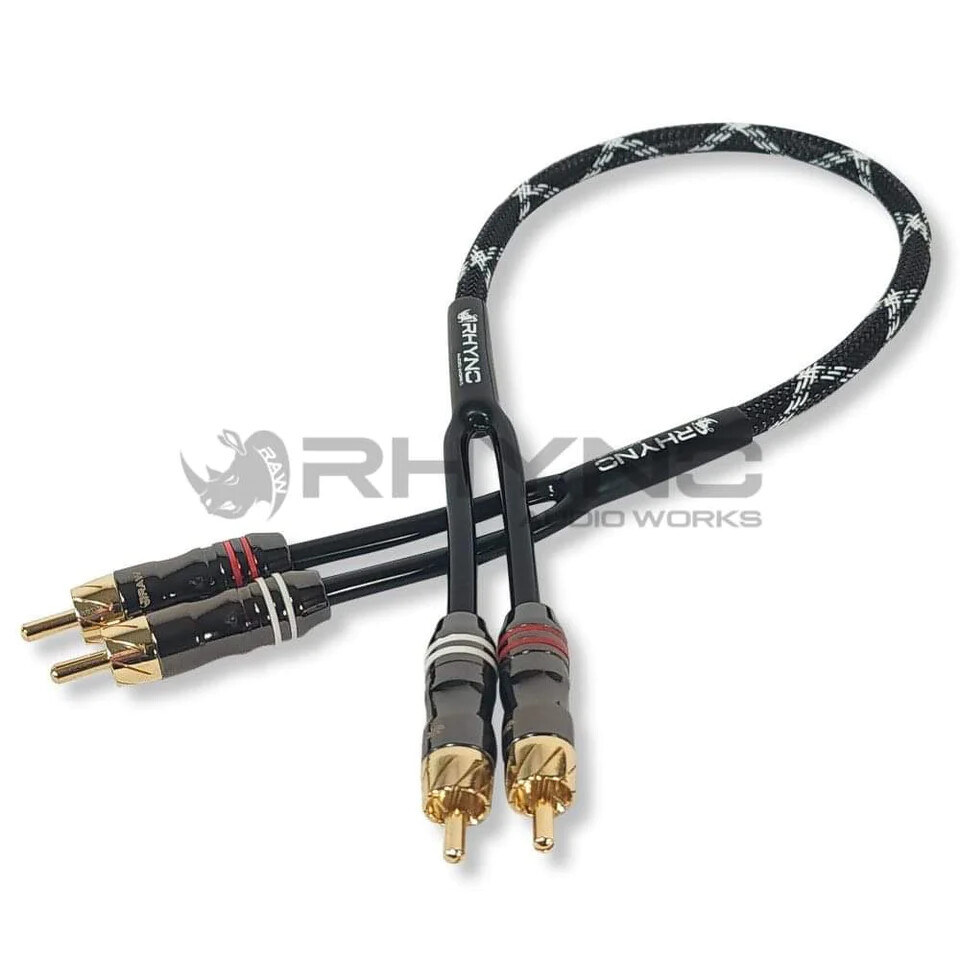 Rhyno Audio Works 8000 Series Car Audio /Motorcycle Audio RCA Cables (BLACK)