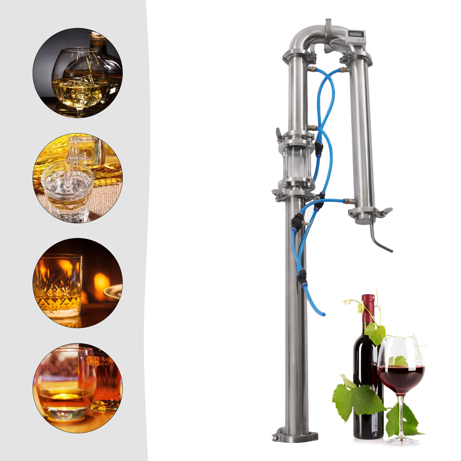 2" in Stainless Still Moonshine Reflux Distilling Column Brew Wine Making Tool