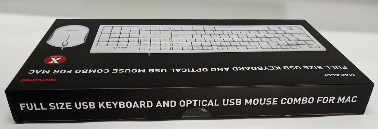 NEW SEALED Macally Full Size USB Keyboard & Mouse Combo for Mac N1901 C0