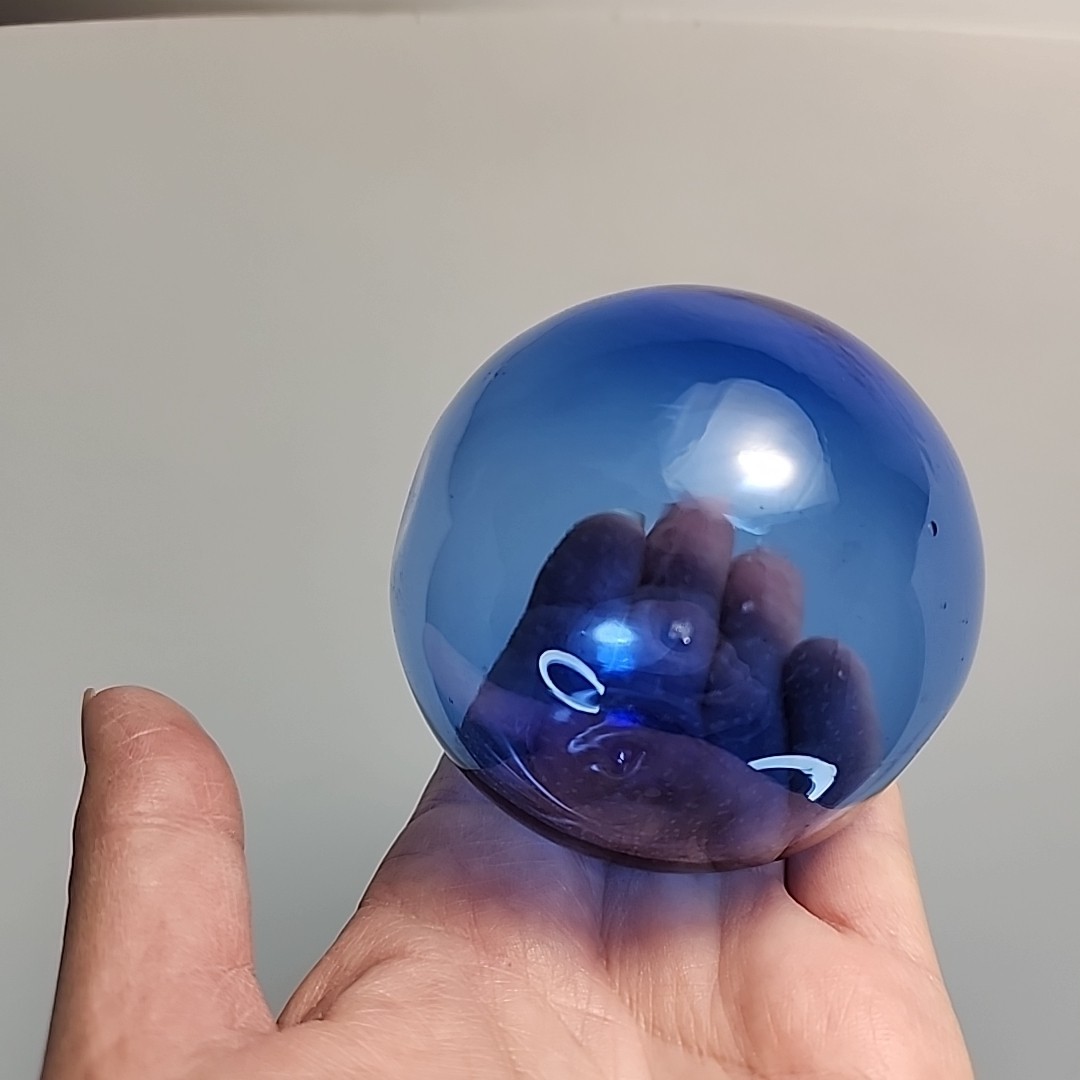 Vintage Japanese Fish Net Floats Hand Blown Glass Lot of 4