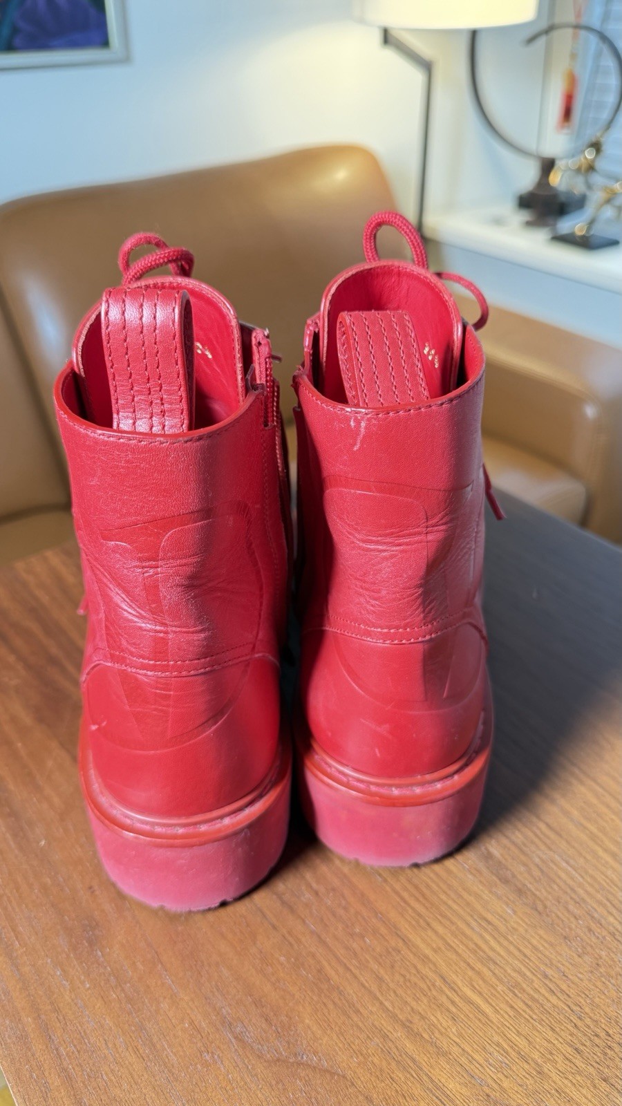 Red Valentino Women's Combat Boots EU 38.5 Pre-Owned Good Condition